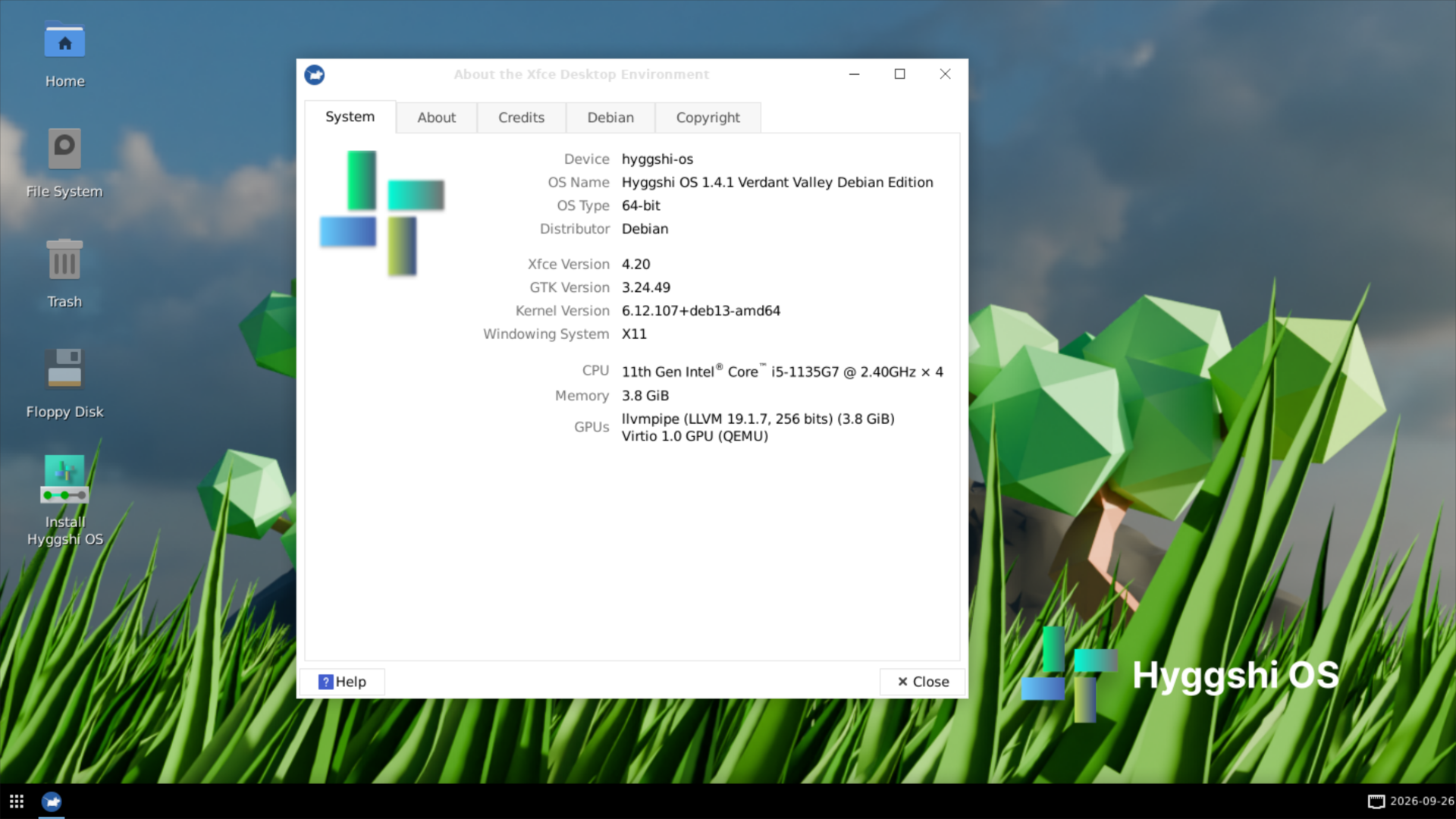 Hyggshi XFCE Desktop